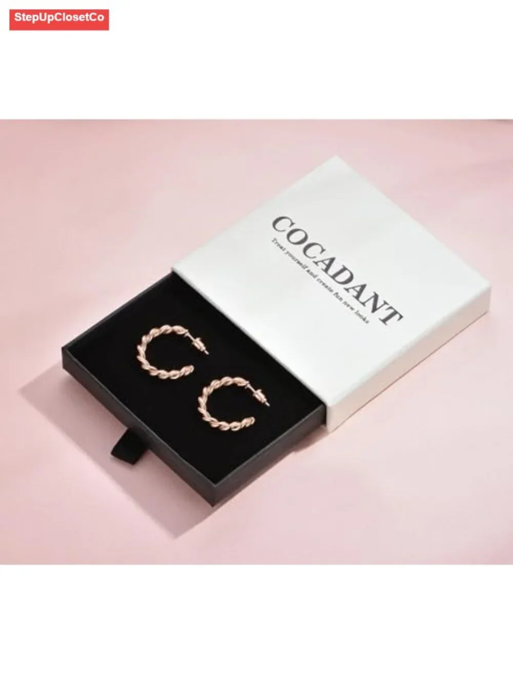 Sterling Silver Post 14K Gold Plated Twisted Hoop Earrings Hypoallergenic Gift